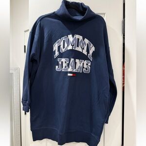 Tommy Hilfiger Navy Turtleneck Oversized Length Sweatshirt